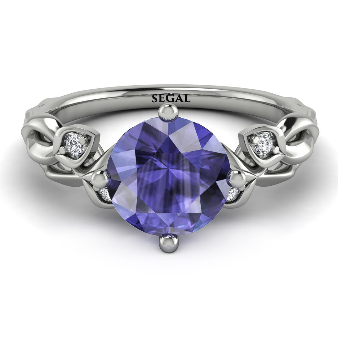 14K Gold Radiant Tanzanite Flower Harmony Ring - Autumn No. 203