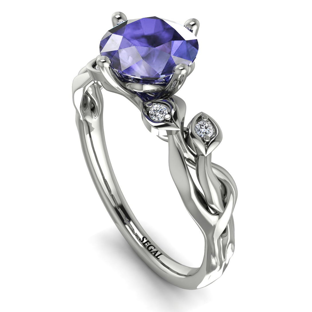 14K Gold Radiant Tanzanite Flower Harmony Ring - Autumn No. 203
