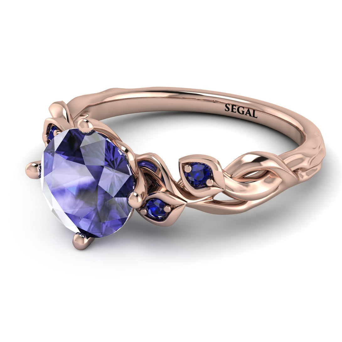 14K Gold Radiant Tanzanite Flower Harmony Ring - AutumnNo. 214