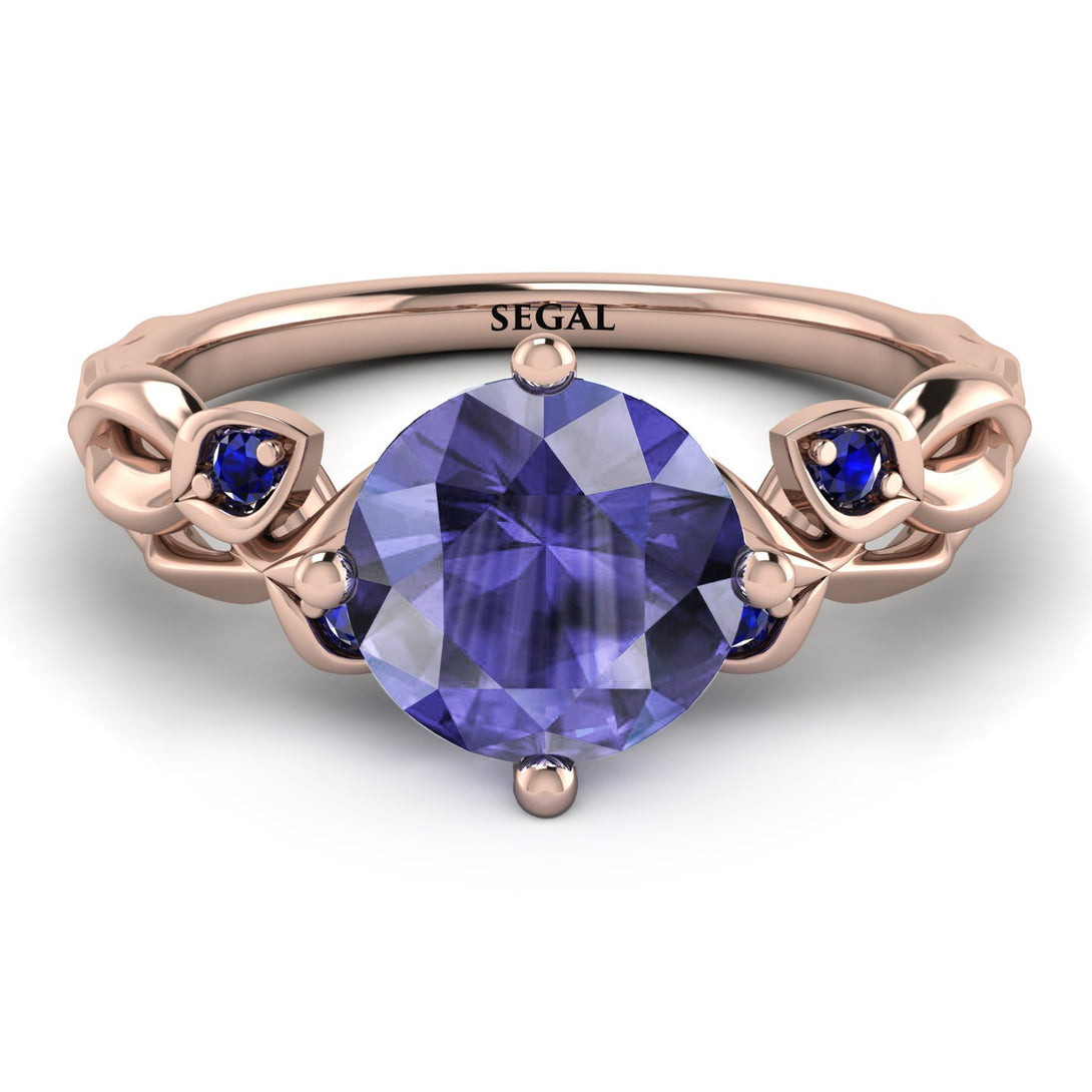 14K Gold Radiant Tanzanite Flower Harmony Ring - AutumnNo. 214