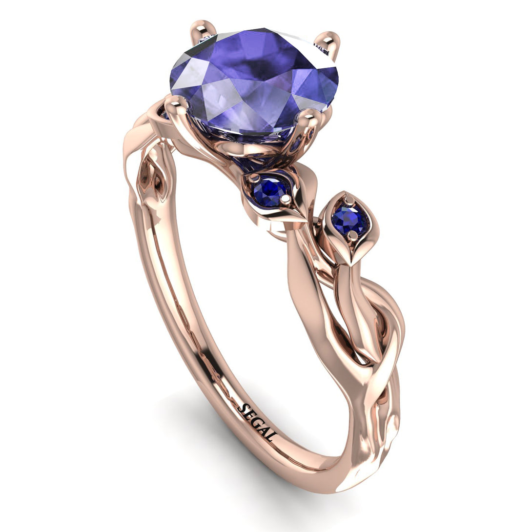 14K Gold Radiant Tanzanite Flower Harmony Ring - AutumnNo. 214