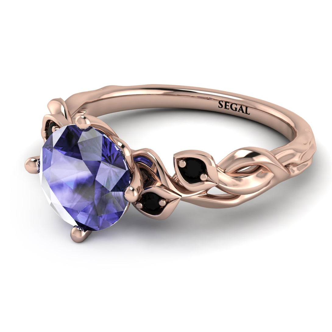 14K Gold Radiant Tanzanite Flower Harmony Ring - Autumn No. 208