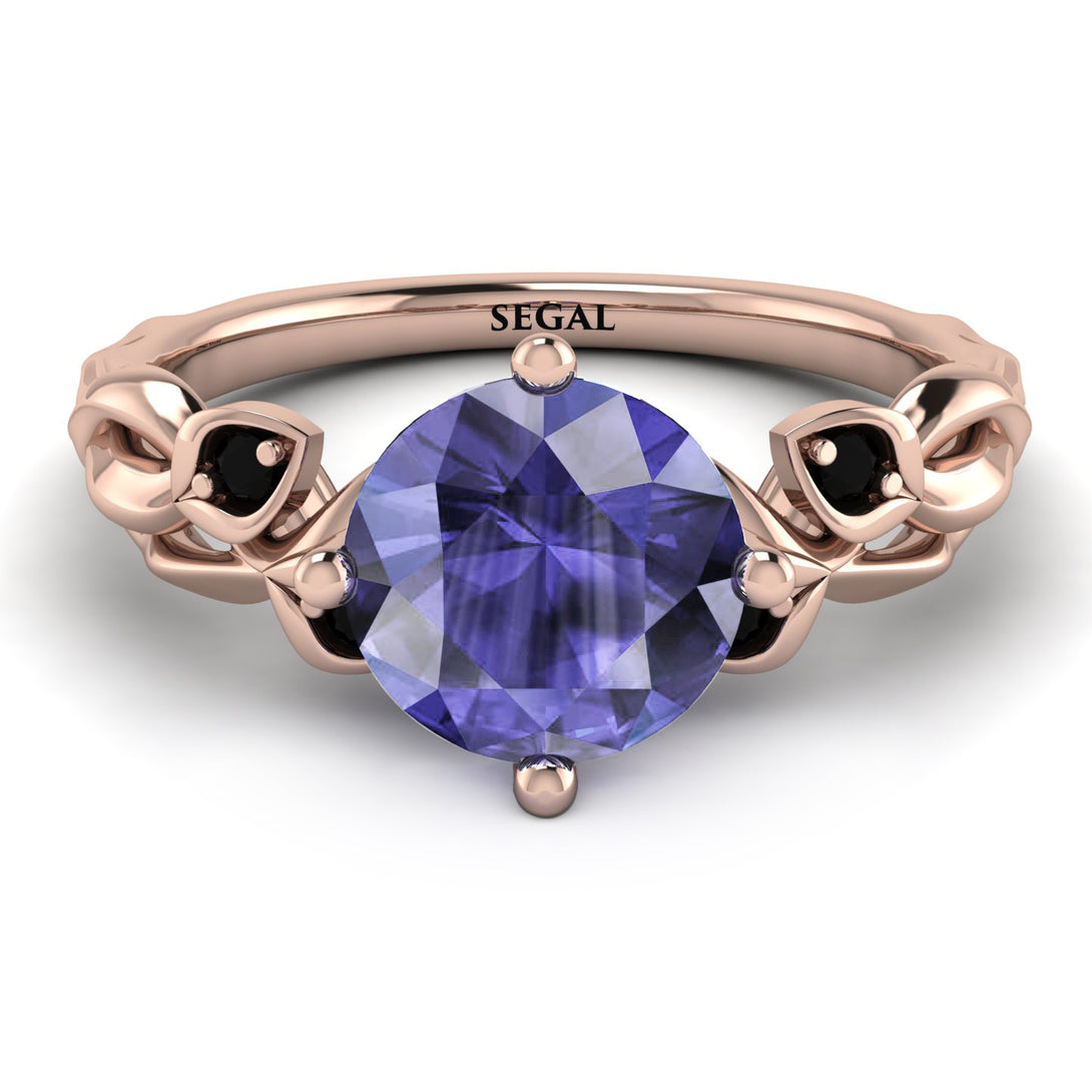 14K Gold Radiant Tanzanite Flower Harmony Ring - Autumn No. 208