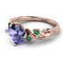14K Gold Radiant Tanzanite Flower Harmony Ring - Autumn No. 205