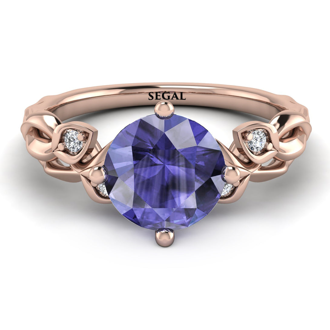 14K Gold Radiant Tanzanite Flower Harmony Ring - Autumn No. 202