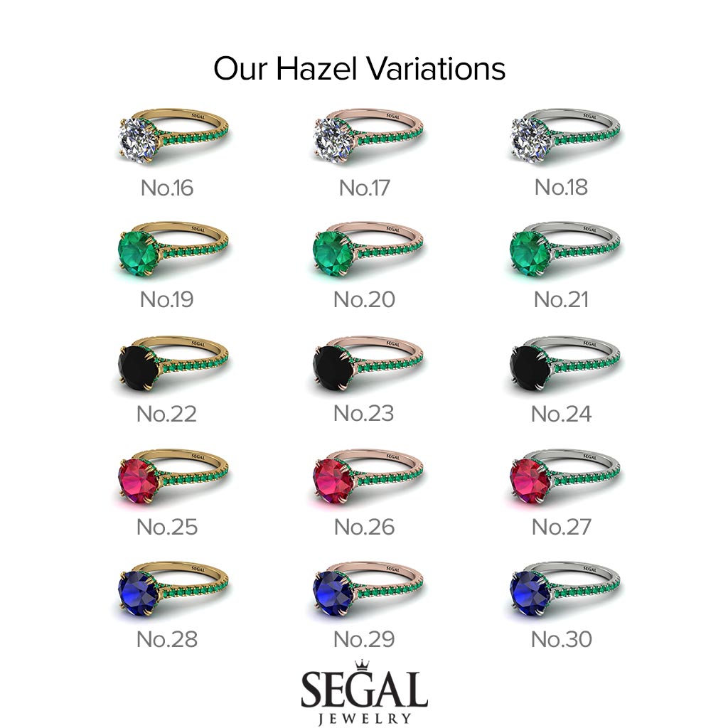 Hidden Diamond Double Cat Claw Prongs Ruby Ring - Hazel No. 27