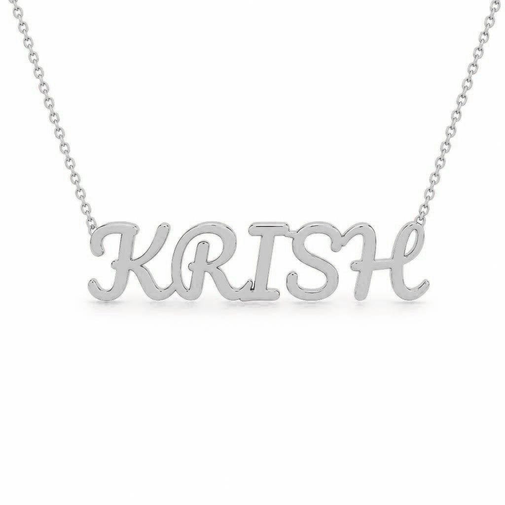 Gold Name Necklace – KRISH | 14K Solid Gold