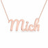 Mich name necklace in solid 14K Rose Gold, handmade in Los Angeles