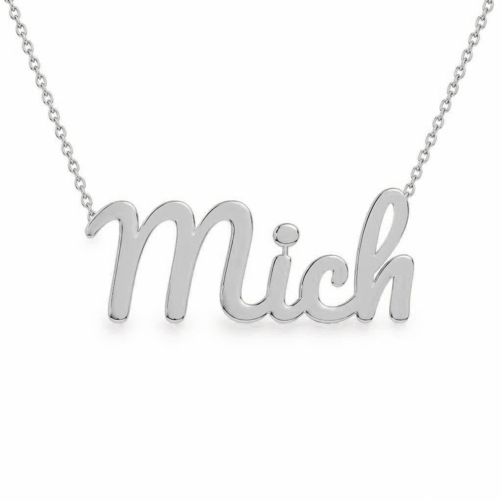 Gold Name Necklace – Mich | 14K Solid Gold
