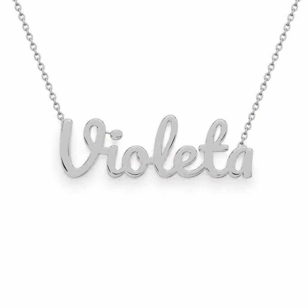 Gold Name Necklace – Violeta | 14K Solid Gold