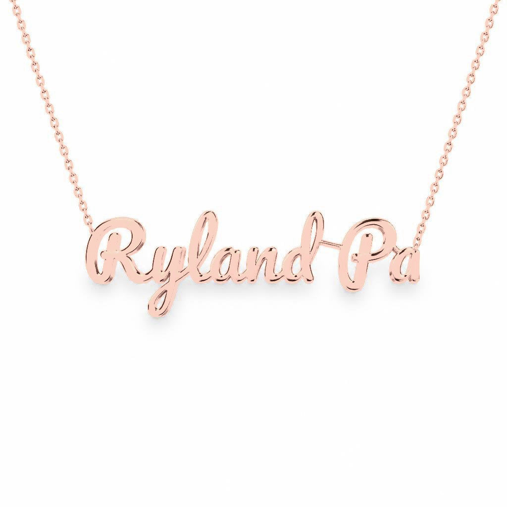 Gold Name Necklace – Ryland Pa | 14K Solid Gold