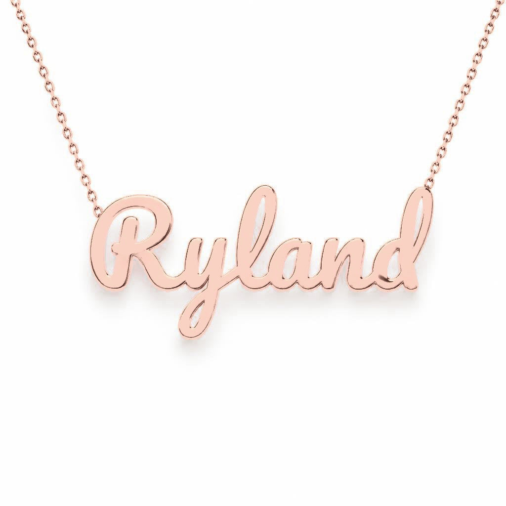 Gold Name Necklace – Ryland | 14K Solid Gold