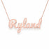 Ryland name necklace in solid 14K Rose Gold, handmade in Los Angeles
