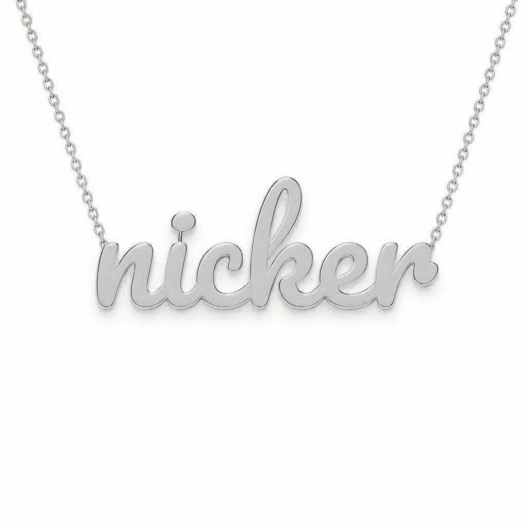 Gold Name Necklace – Nicker | 14K Solid Gold