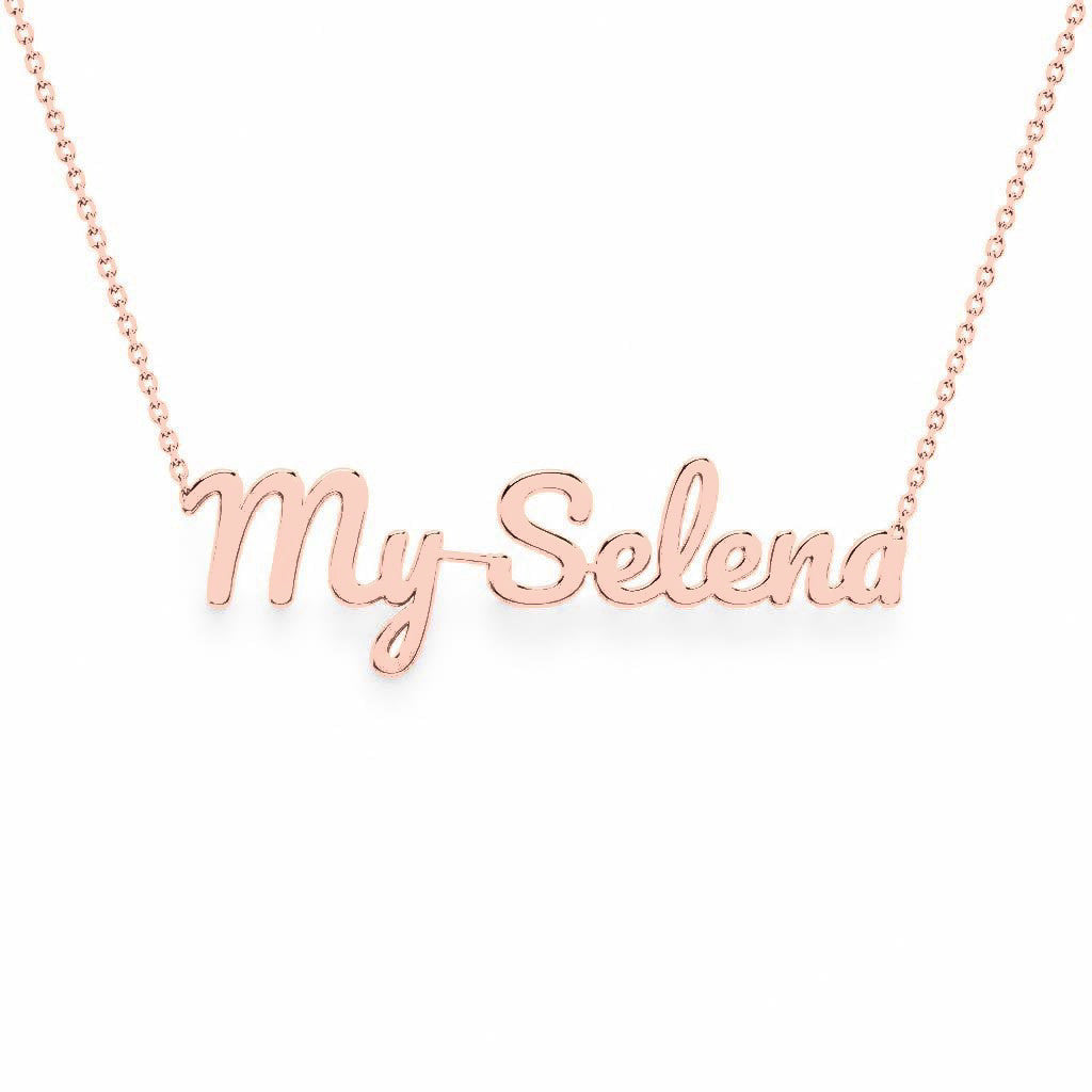 Gold Name Necklace – My Selena | 14K Solid Gold