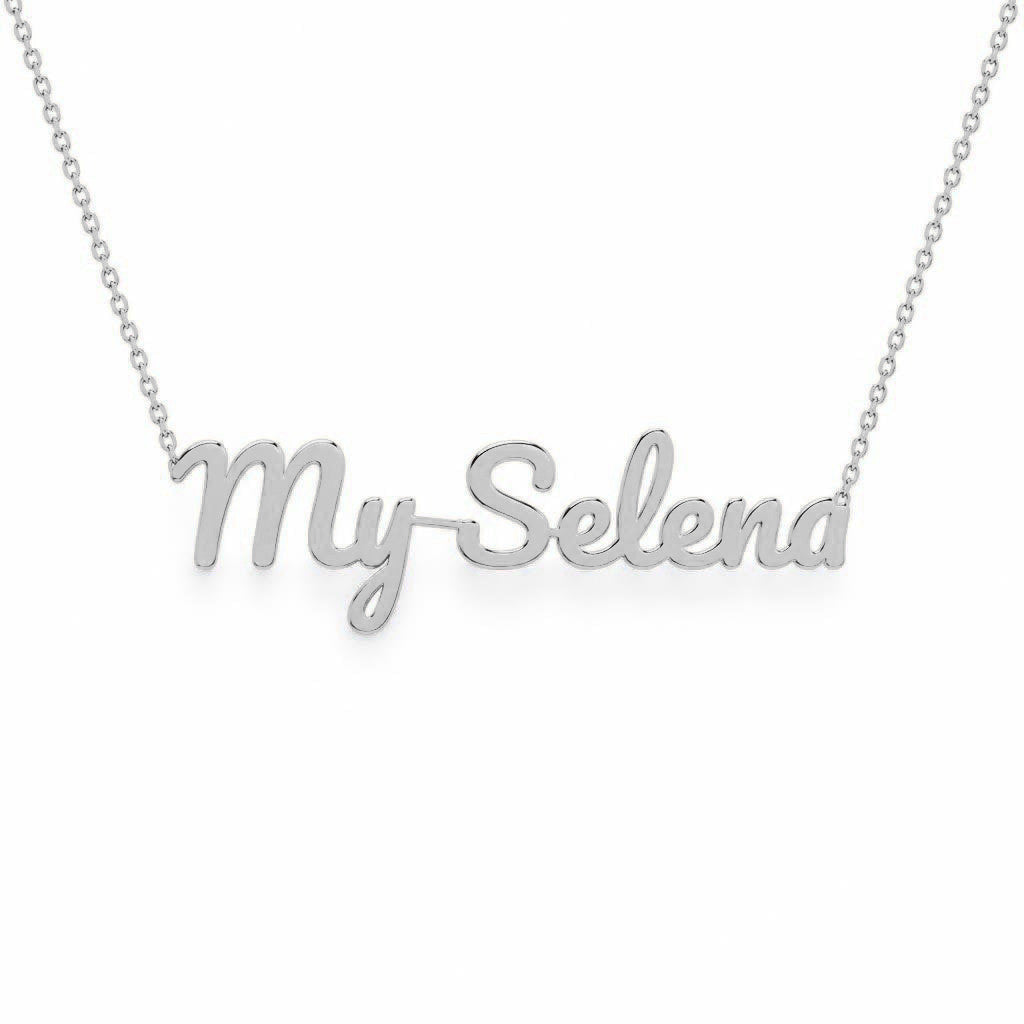 Gold Name Necklace – My Selena | 14K Solid Gold