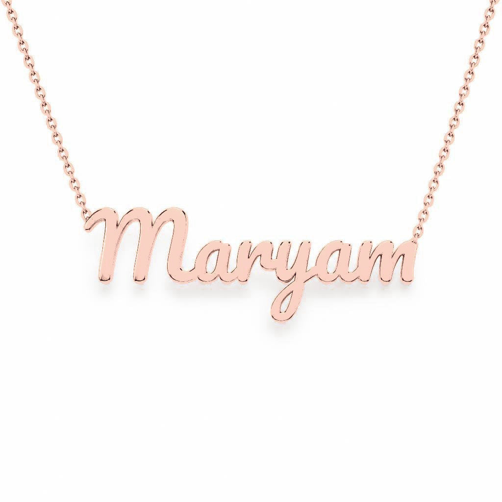 Gold Name Necklace – Maryam | 14K Solid Gold