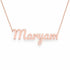 Maryam name necklace in solid 14K Rose Gold, handmade in Los Angeles