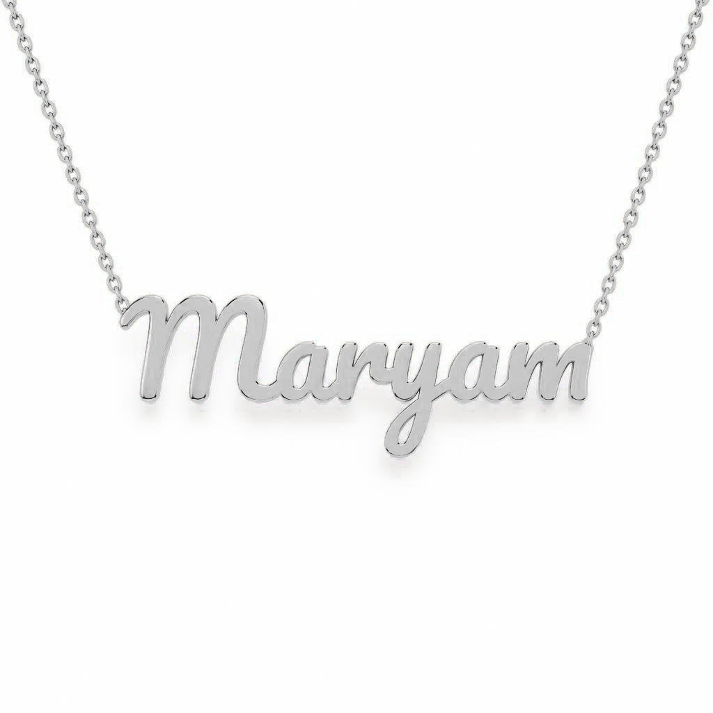 Gold Name Necklace – Maryam | 14K Solid Gold