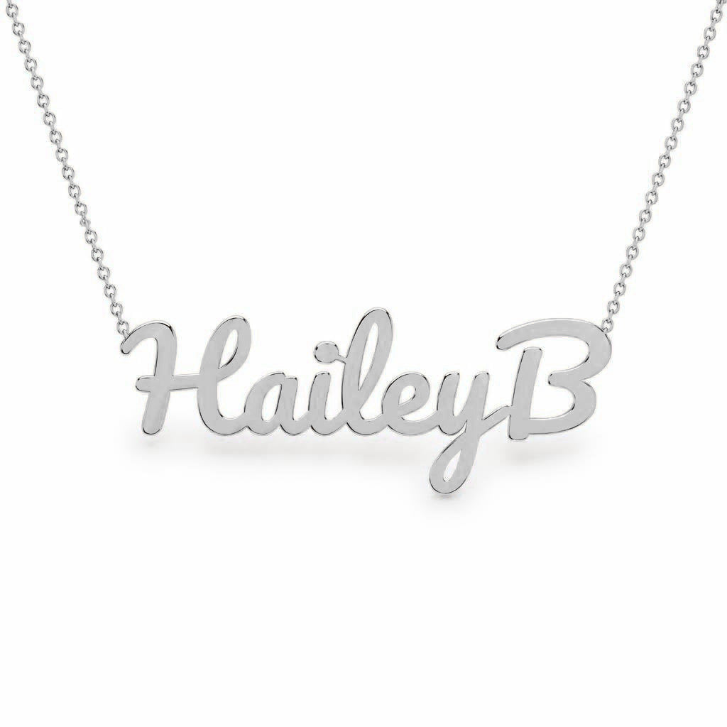 Gold Name Necklace – HaileyB | 14K Solid Gold