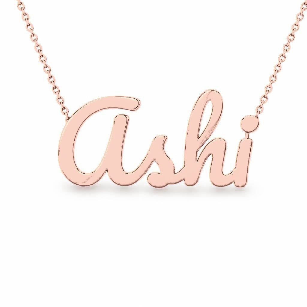Gold Name Necklace – Ashi | 14K Solid Gold