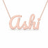 Ashi name necklace in solid 14K Rose Gold, handmade in Los Angeles