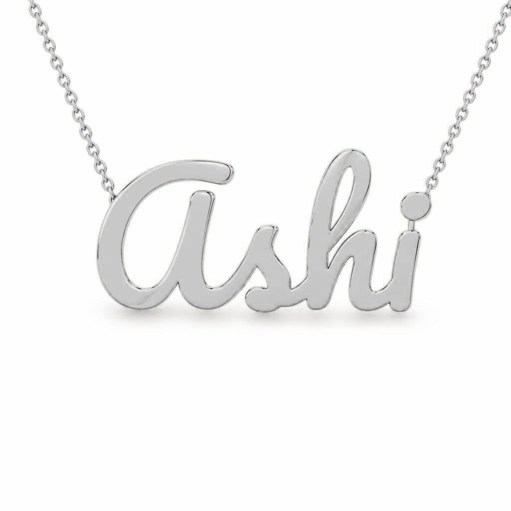 Gold Name Necklace – Ashi | 14K Solid Gold