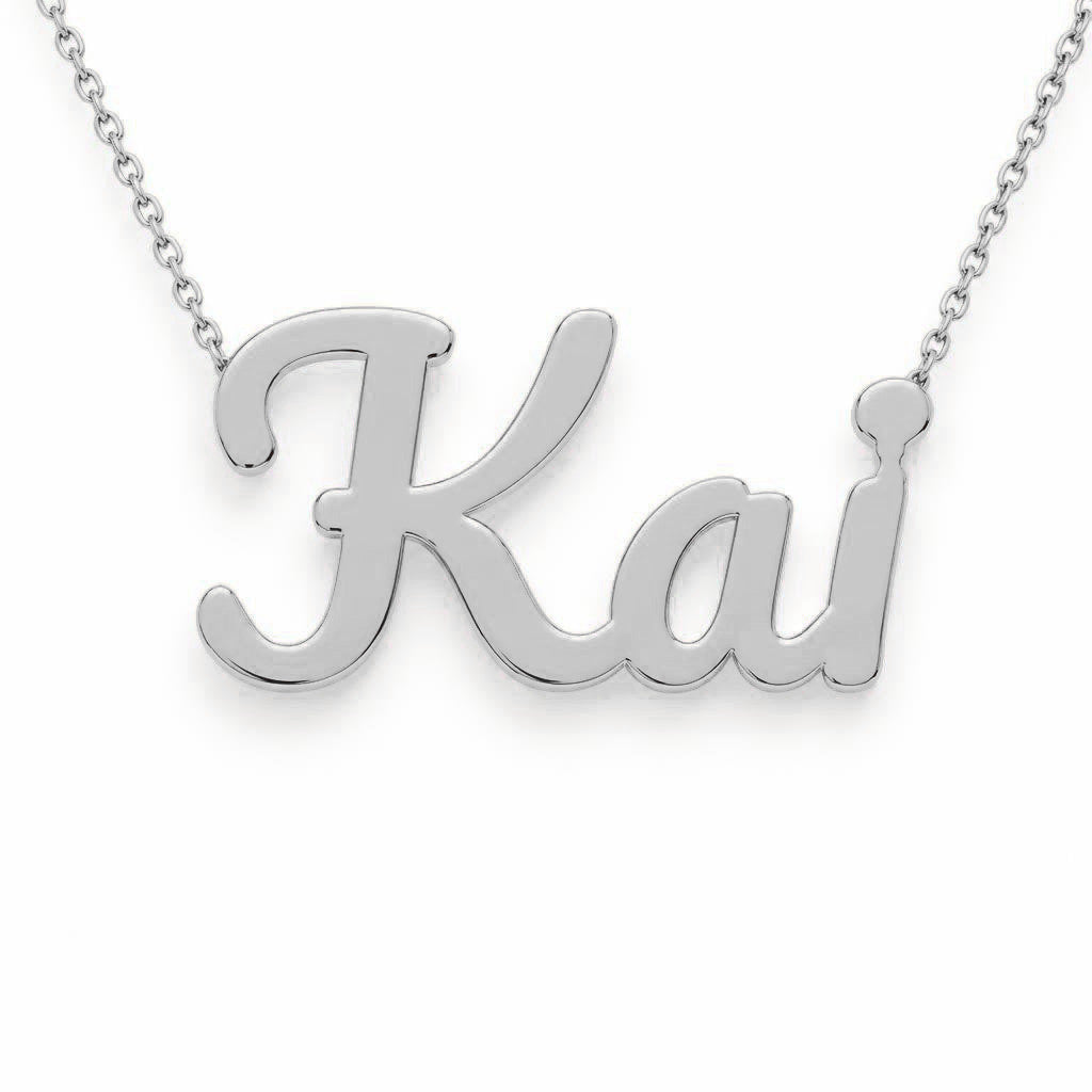 Gold Name Necklace – Kai | 14K Solid Gold
