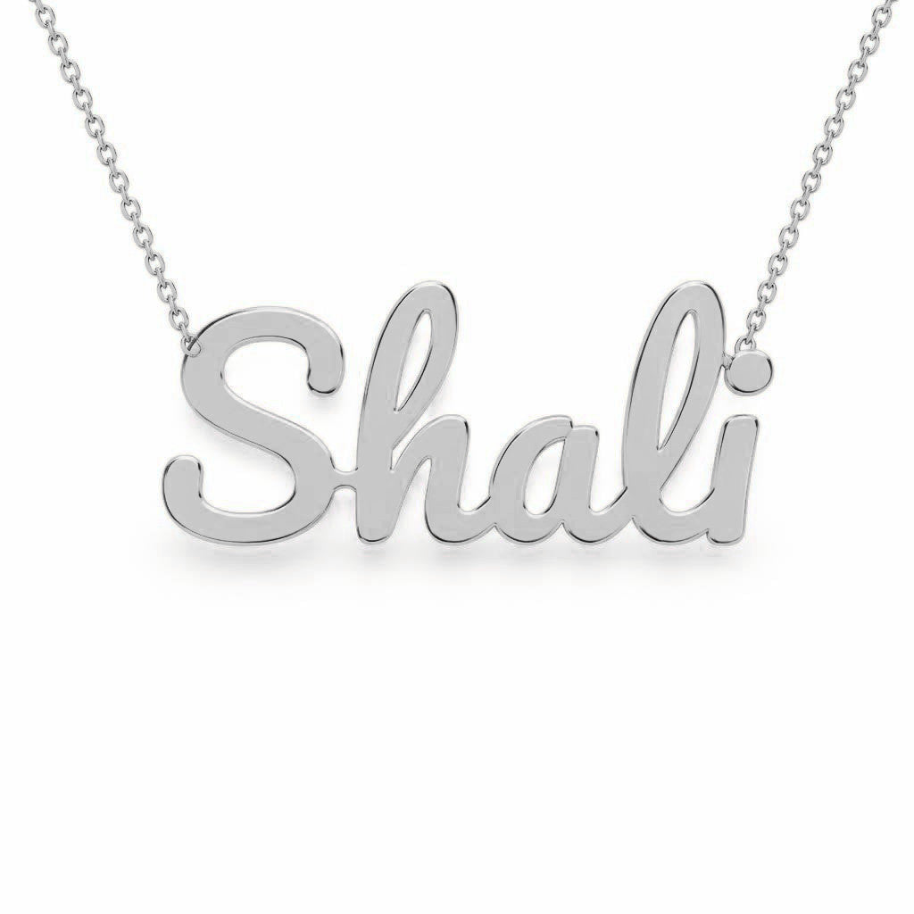 Gold Name Necklace – Shali | 14K Solid Gold