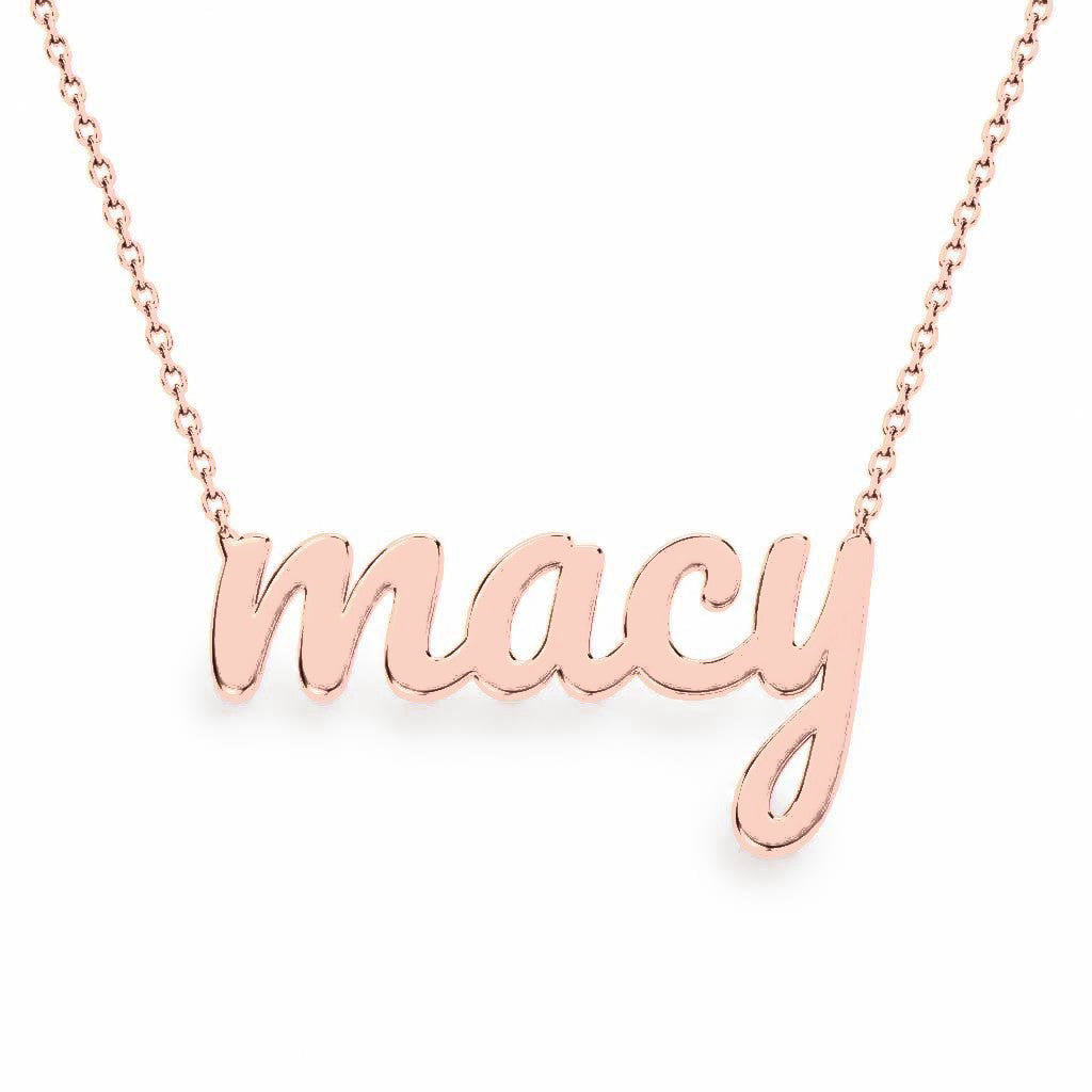 Gold Name Necklace – Macy | 14K Solid Gold