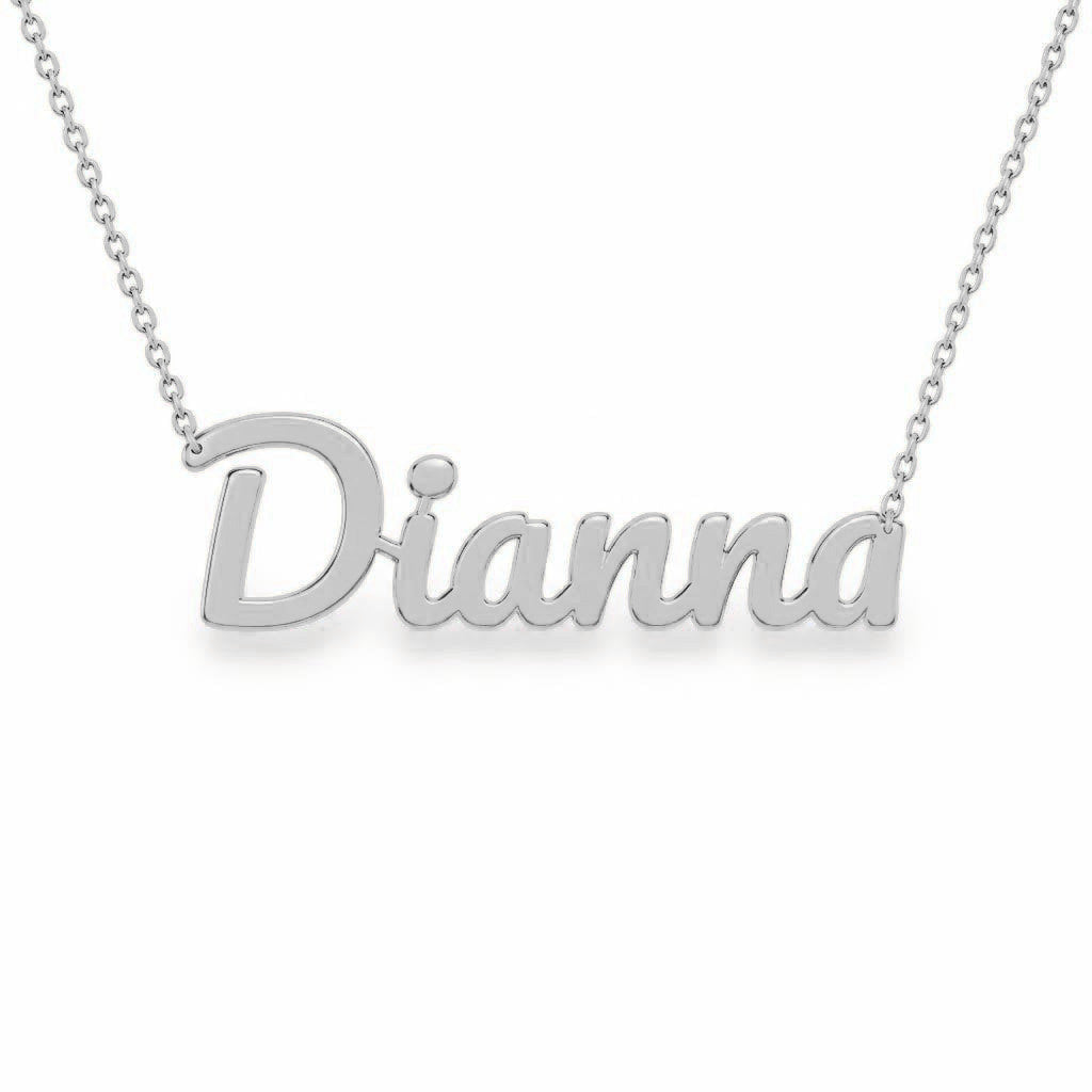 Gold Name Necklace – Dianna | 14K Solid Gold