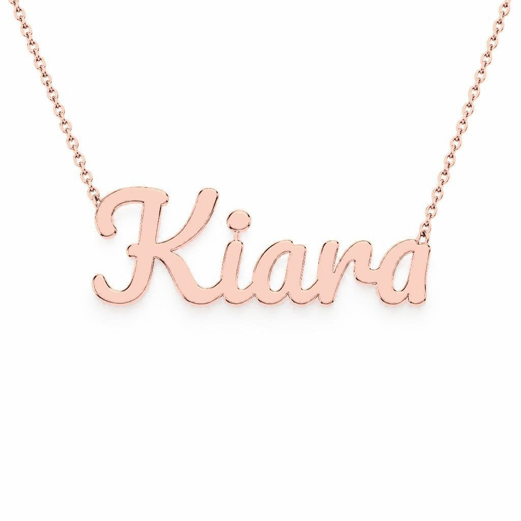 Gold Name Necklace – Kiara | 14K Solid Gold