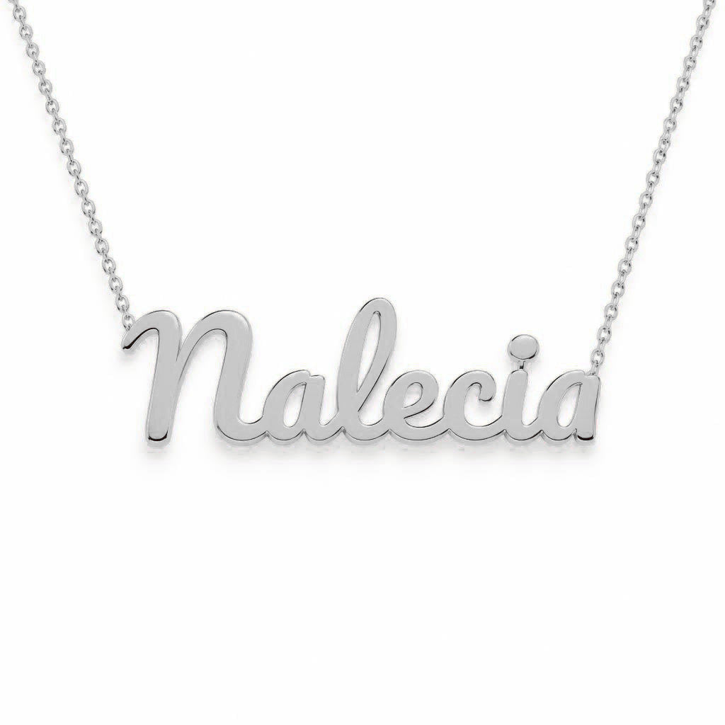 Gold Name Necklace – Nalecia | 14K Solid Gold