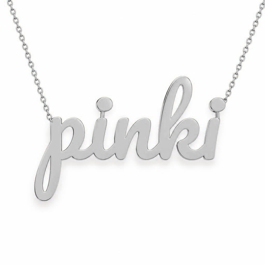 Gold Name Necklace – Pinki | 14K Solid Gold