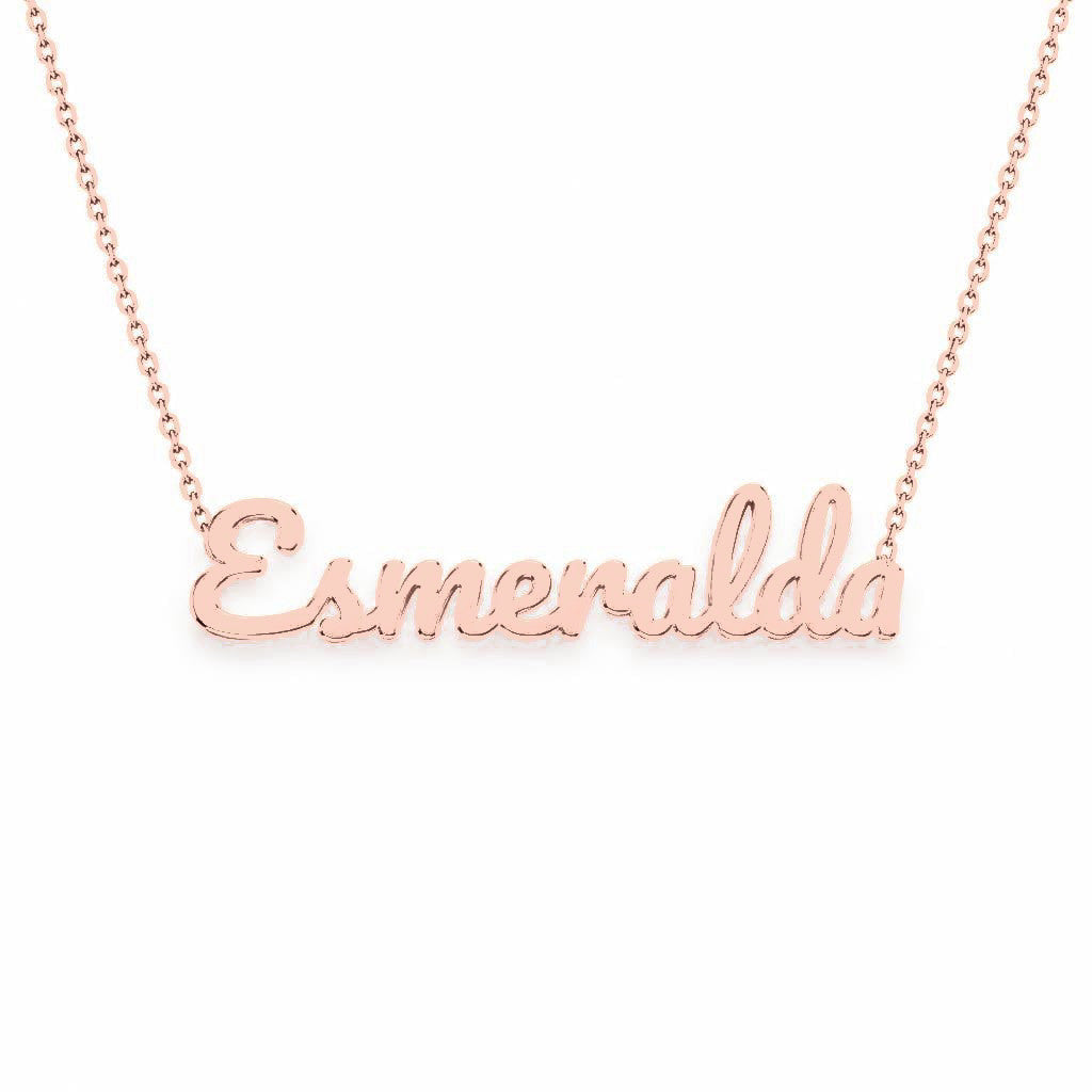 Gold Name Necklace – Esmeralda | 14K Solid Gold