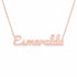 Esmeralda name necklace in solid 14K Rose Gold, handmade in Los Angeles