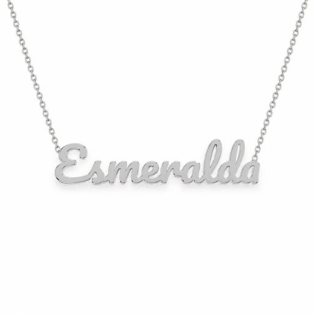 Gold Name Necklace – Esmeralda | 14K Solid Gold