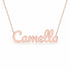 Camella name necklace in solid 14K Rose Gold, handmade in Los Angeles