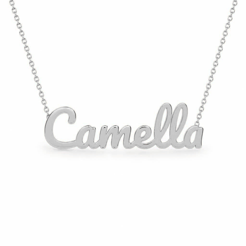 Gold Name Necklace – Camella | 14K Solid Gold