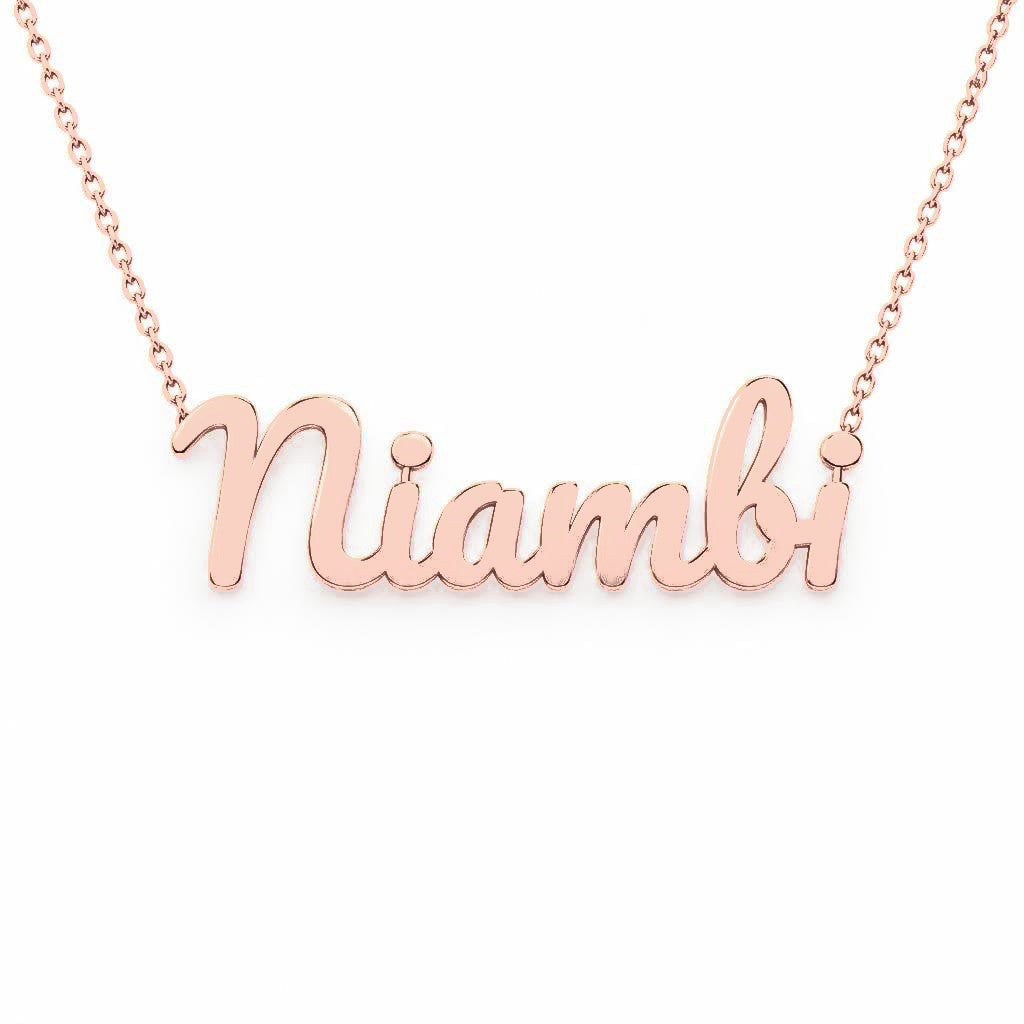 Gold Name Necklace – Niambi | 14K Solid Gold