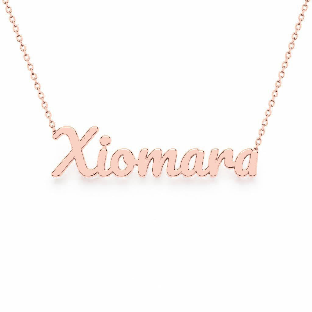 Gold Name Necklace – Xiomara | 14K Solid Gold