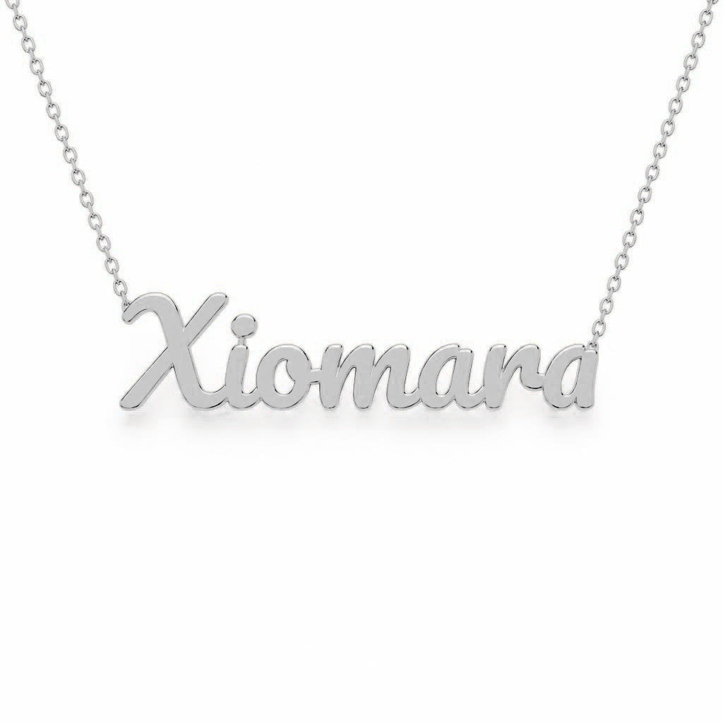 Gold Name Necklace – Xiomara | 14K Solid Gold