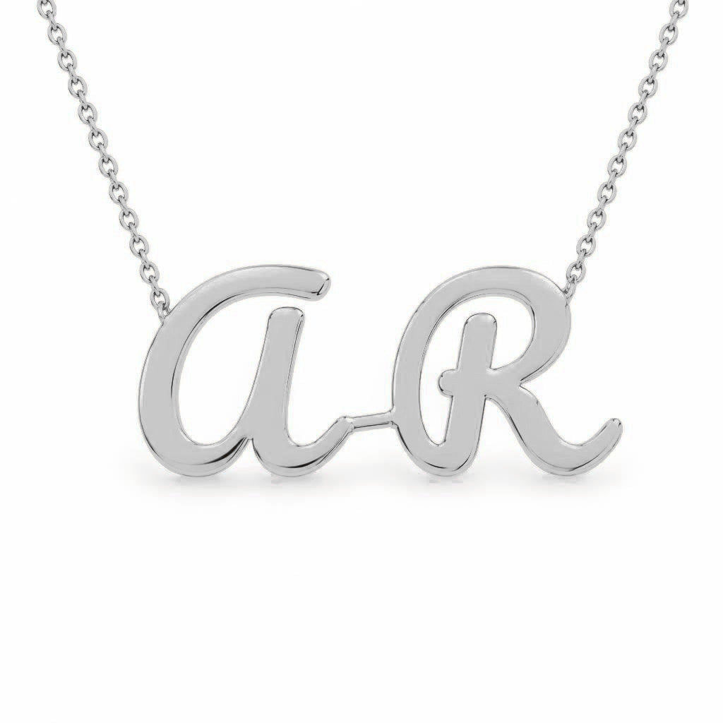 Gold Name Necklace – A R | 14K Solid Gold