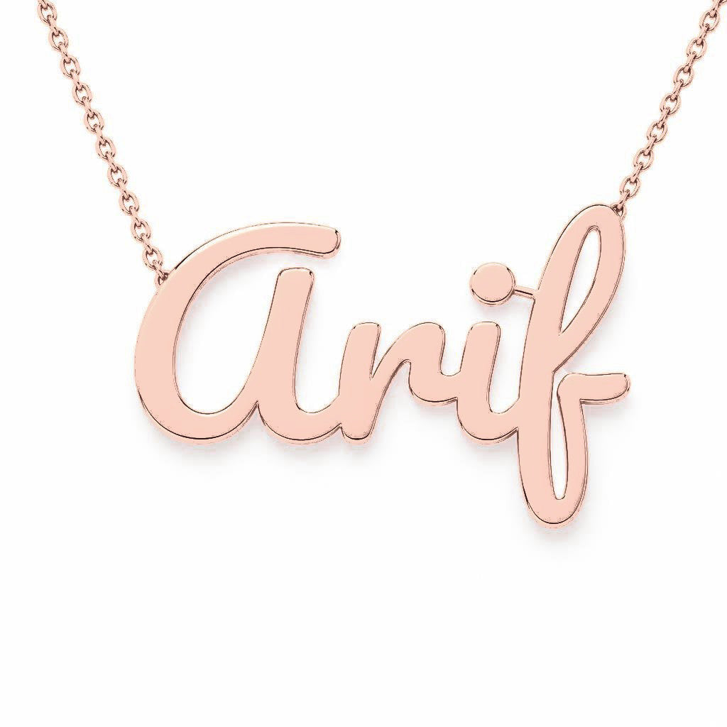 Gold Name Necklace – Arif | 14K Solid Gold
