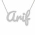 Arif name necklace in solid 14K White Gold, handmade in Los Angeles