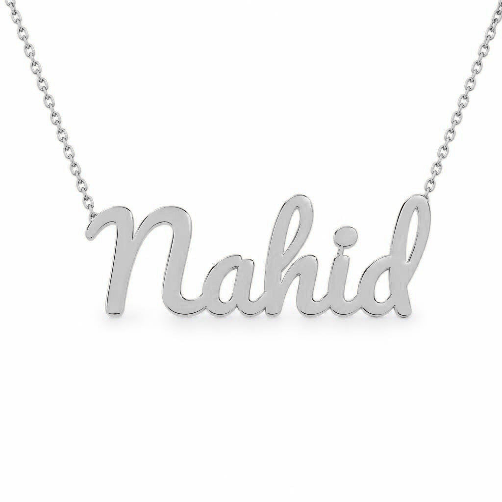 Gold Name Necklace – Nahid | 14K Solid Gold