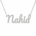 Nahid name necklace in solid 14K White Gold, handmade in Los Angeles