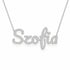 Szofia name necklace in solid 14K White Gold, handmade in Los Angeles