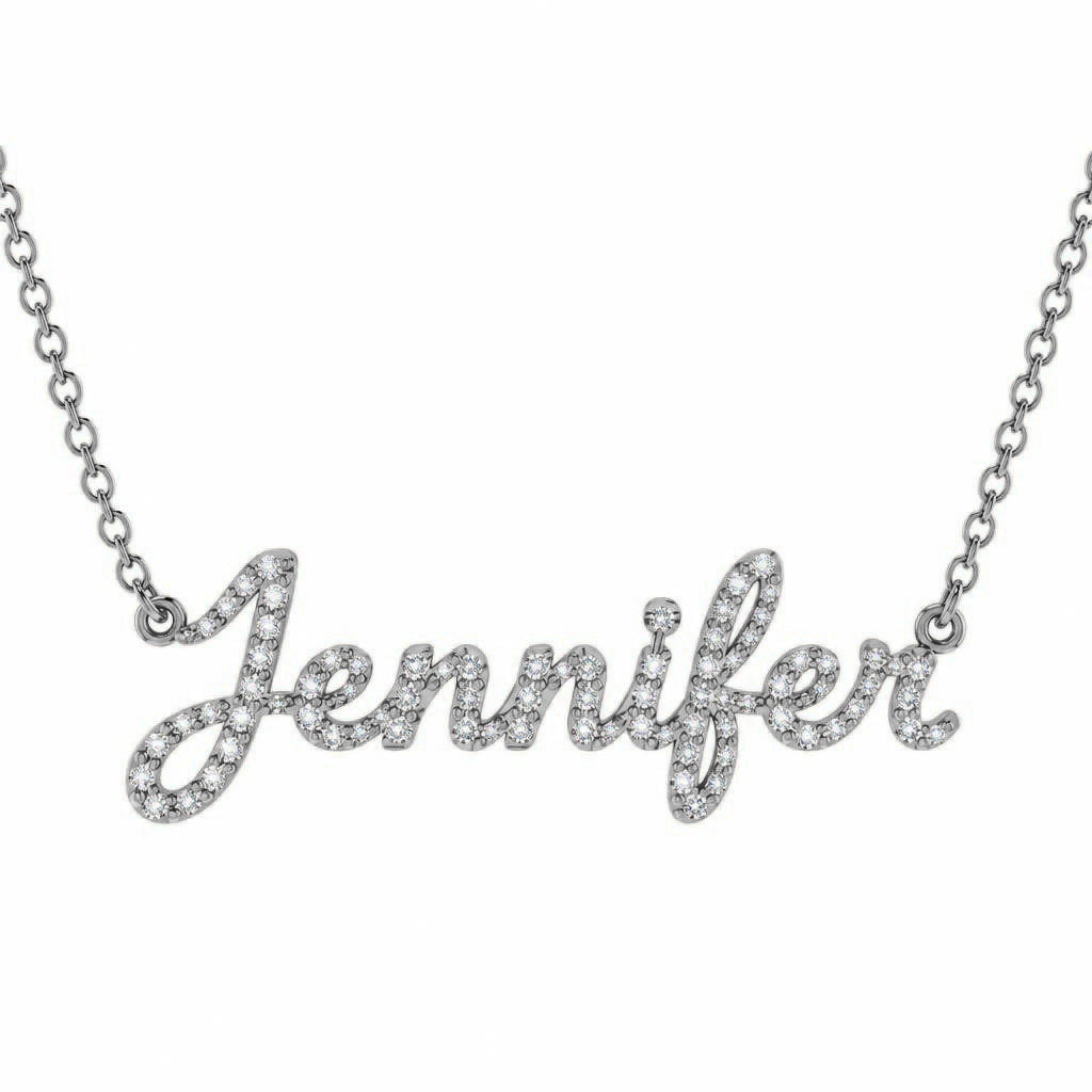 Diamond Gold Name Necklace - Jennifer