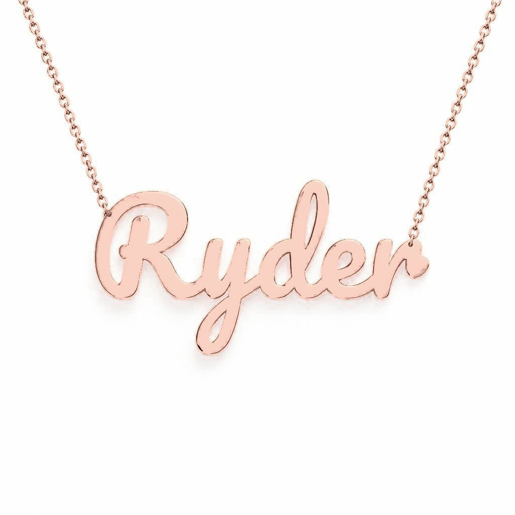 Gold Name Necklace – Ryder | 14K Solid Gold